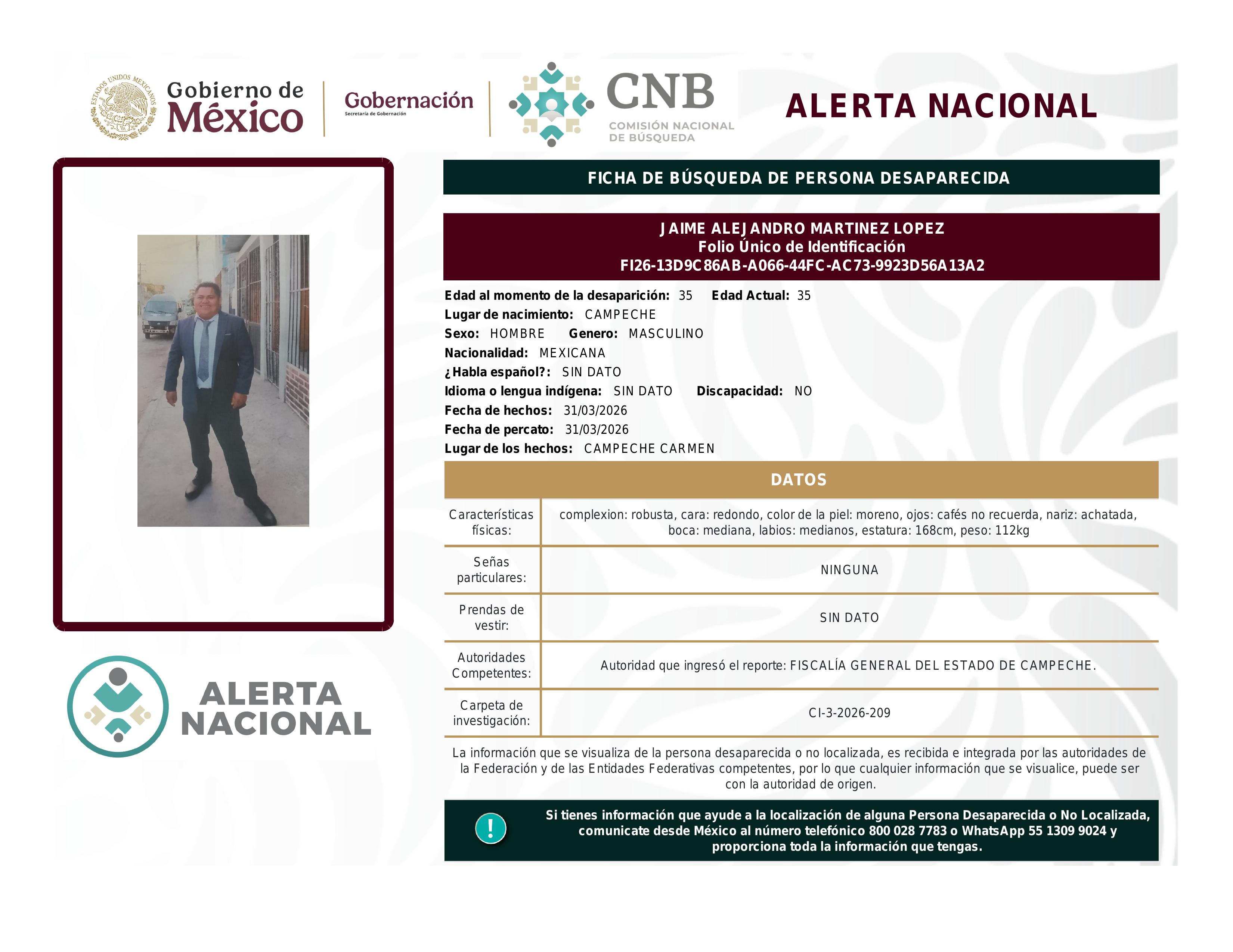 alerta nacional